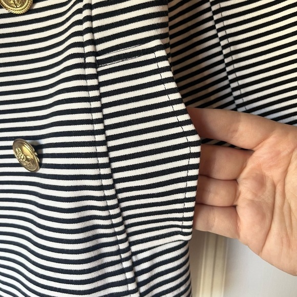 Cabi "Life Jacket" Nautical Navy and White
Striped Double-Breasted Blazer - Picture 7 of 11
